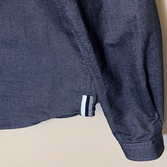 Fred Perry Slim Fit Long Sleeve Button Down Shirt - Men's Size L - Dark Gray - Picture 3 of 12